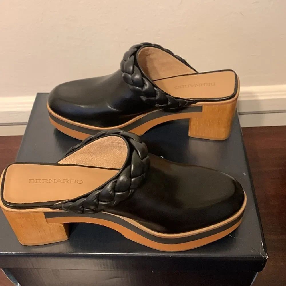 Bernardo footwear Women’s leather upper/ lining mule in black size 7,5, NIB - Picture 11 of 14